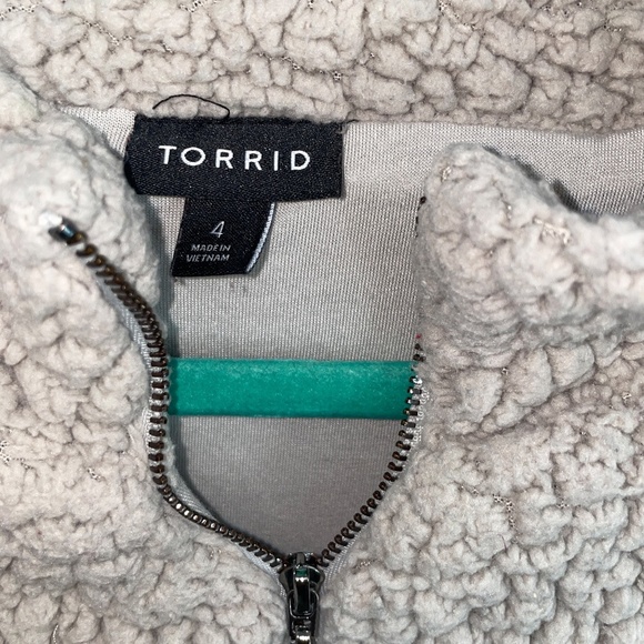 Torrid Teddy Cream Sherpa Fuzzy Pullover Sweatshirt Size 4 - 4X - Picture 4 of 9